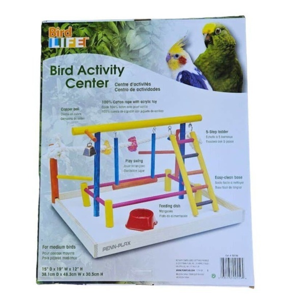 Bird Life Medium to Large Bird Activity Center, Easy‎ Clean, Durable Bright Wood - Picture 4 of 4